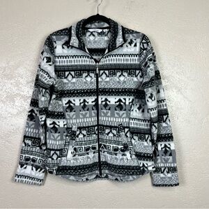 Indigo Women Aztec Boho Lightweight  Fleece Jacket Size M‎
